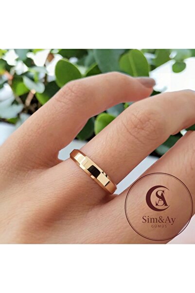 Alyans 4MM 925 AYAR DÜZ KESME GÜMÜŞ ÜZERİNE 14 AYAR ALTIN KAPLAMALI