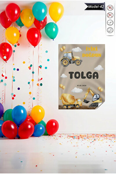 Akıllı Kağıt Statik Tutunma Özellikli Doğum Günü Tablo - Poster Özel Gün ( Mo...