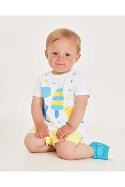 Tuc Tuc Baby Boy Fish Detailed Combed Cotton Suit 9-24 Months White