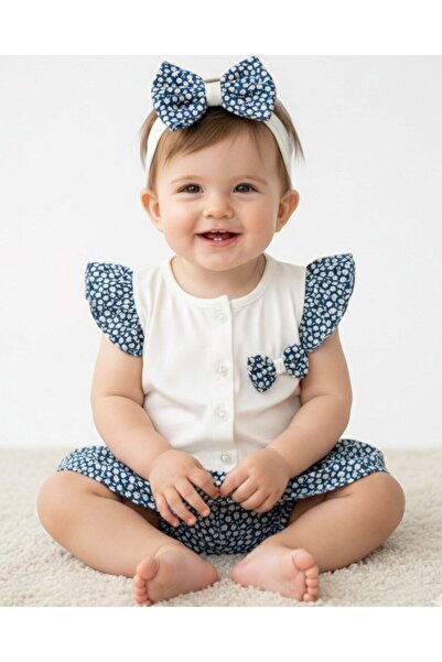 voyyo kids baby Baby Girl Summer Bandana 6-9-12-18-24 Months Floral Patterned...