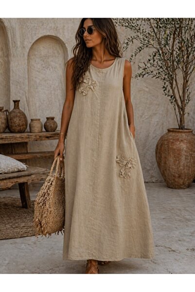 espoire butik kadın italyan keten kaliteli elbise 40 42 44 bedenlere uyumludur