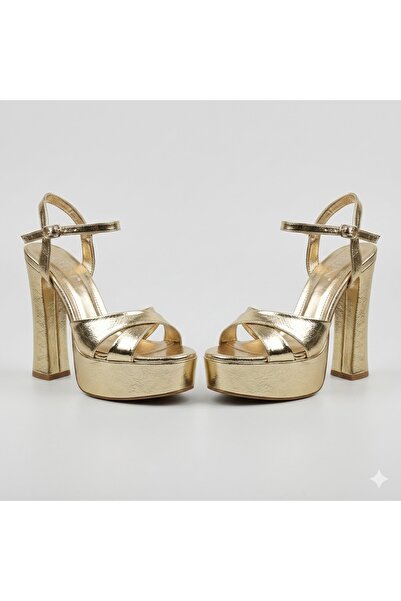 KİNDEP (Pine Cone) Platform Women's Sandals Gold