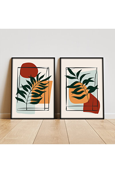 VIZIO Perspective Esențiale, set 2 tablouri abstracte inramate, pentru living...