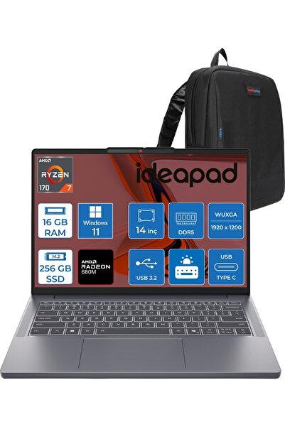LENOVO Ideapad Slim 3 14ARP10 Amd Ryzen 7 170 16GB Ddr5 256GB SSD Radeon™ 680...