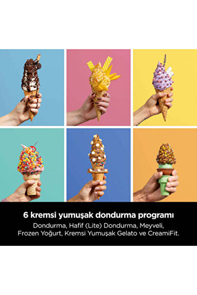 NINJA Profesyonel Soft Serve Dondurma Makinesi 13 Programlı LED Ekran Re-Spin...