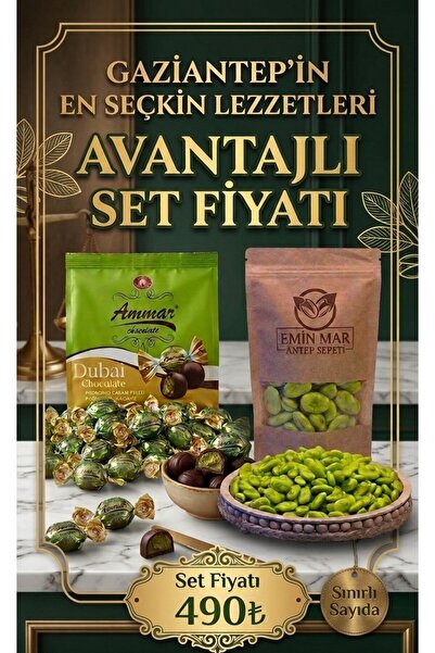 DUBAİ AMMAR 500GR+FISTIKLI BADEM ŞEKERİ 200GR BAYRAM ÖZEL SET
