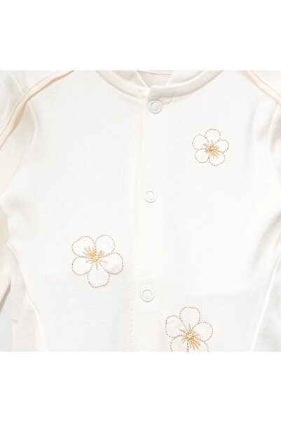 ZEYNUKO Baby Girl Flower Embroidered 100% Cotton Jumpsuit Set 5-Piece Newborn Hospital Release Zibin Set Boxed