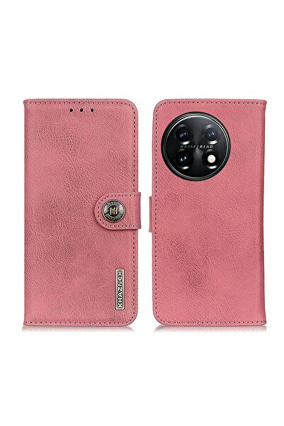 KHAZNEH Leather Wallet Θήκη Πορτοφόλι Pink (OnePlus 11 5G)