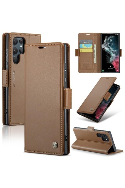 Caseme 023 Luminus Θήκη Πορτοφόλι Brown (Samsung Galaxy S22 Ultra 5G)