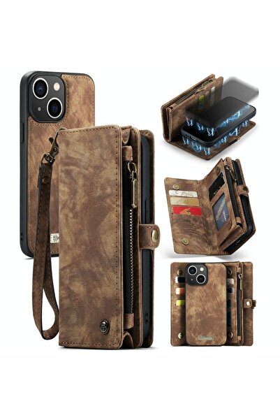 Caseme -008 Detachable Θήκη Πορτοφόλι Brown (Apple iPhone 13)