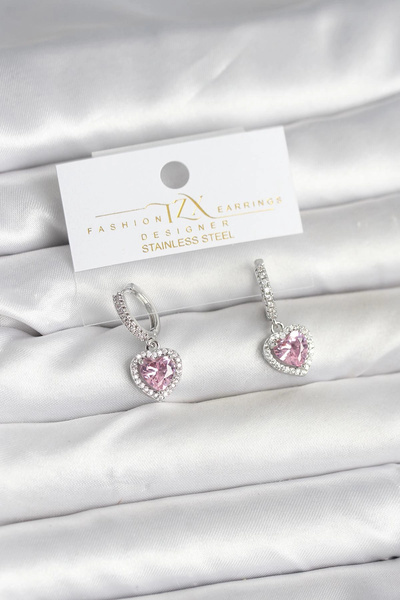 online kapsulavm avm alışveriş Brass Silver Pink Color Zircon Stone Heart Mod...