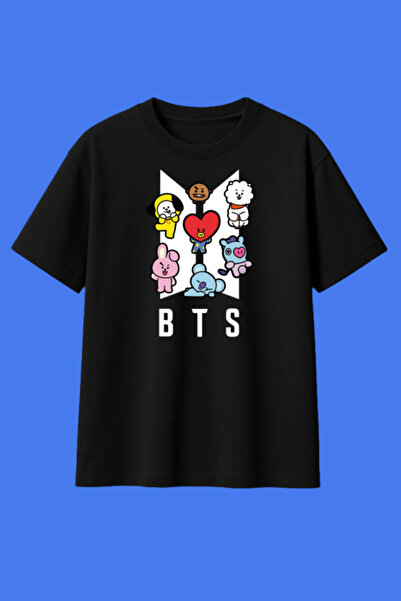 barsdepo تي شيرت مطبوع كبير الحجم للجنسين على طراز BTS K-Pop – ملابس الشارع ا...