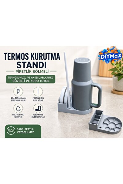 DIYMaX حامل تجفيف الأكواب سعة 40 أونصة و30 أونصة مع منظم لحمل الشفاطات والأغطية