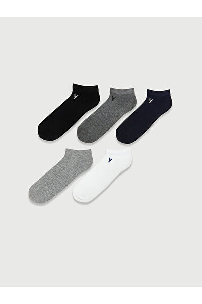 LC Waikiki Nevavm Embroidered Men's Bamboo Booties Socks, Pack of 5