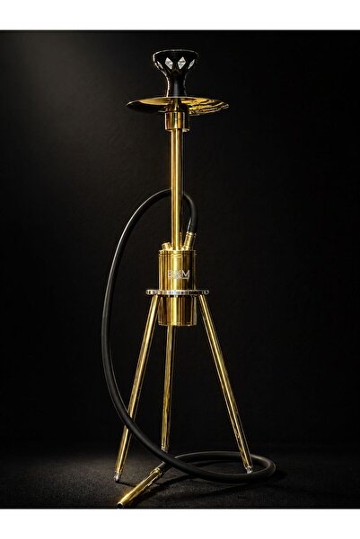 BKM Premium Titanium Gold Paslanmaz Çelik Nargile Takımı - 82 cm