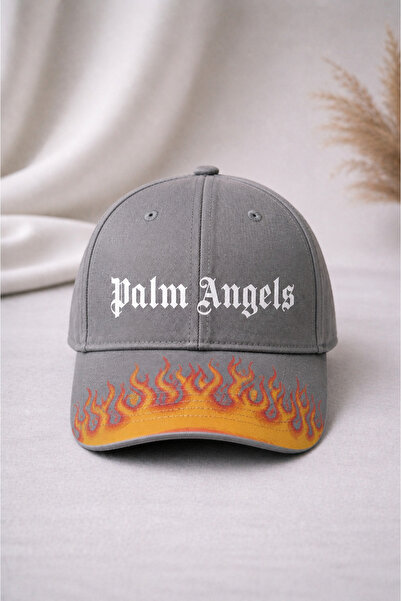 Nulivez Palm Angels Text and Flame Pattern Printed Unisex Hat Streetwear Casu...