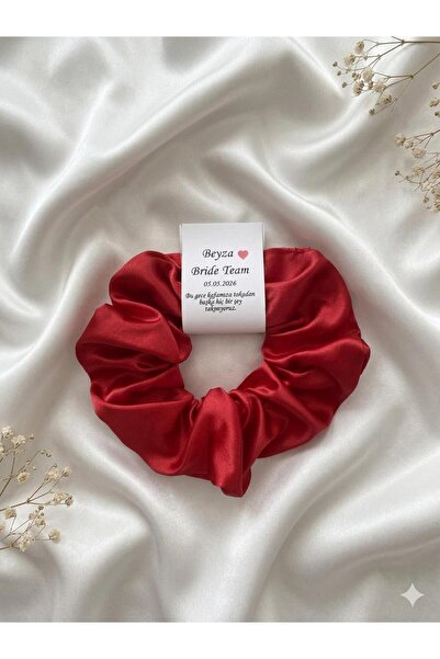 Colore Bride Hediyeliği Saten Toka Kişiye Özel Kartlı Ambalajlı Bordo-Kırmızı...