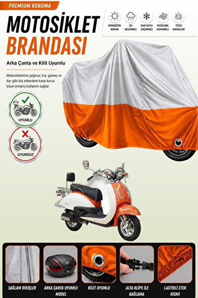 Cemku Double Gray Top - Orange Bottom, Rear Bag Compatible Asian as 125 t Mot...