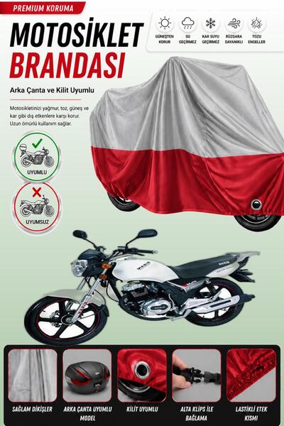 Cemku Double غطاء دراجة نارية من ماركة بيسان أطلس 125، علوي رمادي - سفلي أحمر...