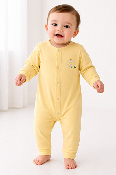 OUTLET Isyiz Baby Boy Minimal Printed Long Sleeve Jumpsuit