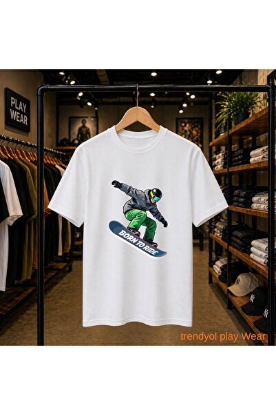 playwear Μπλουζάκι με στάμπα Kayakcı στο στήθος, 100% βαμβακερό, υπερμεγέθη, ...