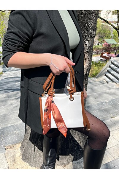 BUTİKOLEA Elan Women's Shoulder Bag with Long Strap and Scarf Detail, Stylish...