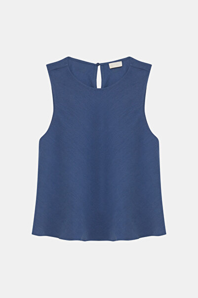 W Collection MAVİ RELAX KALIP TENSEL BLUZ