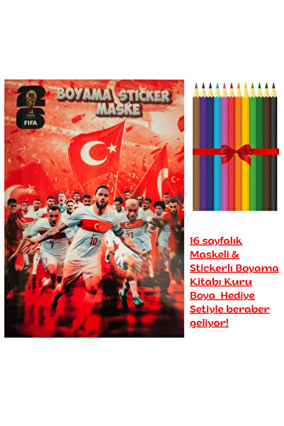 booddie Futbol Dünya Kupası Milli Takım Boyama Kitabı Stickerlı Arka Kapak Ma...