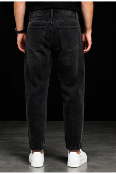 ORVIO Group Men's Black Boyfriend Jean Pants