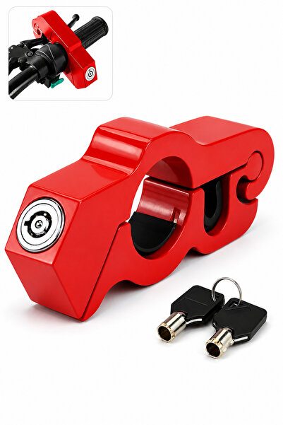 Kyrotech Motosiklet Scooter Elcik Gidon Fren Kilidi, Kırmızı CNC Alüminyum Hı...