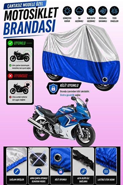Cemku Twin غطاء محرك متوافق مع سوزوكي GSX 650 F باللون الرمادي من الأعلى والأ...