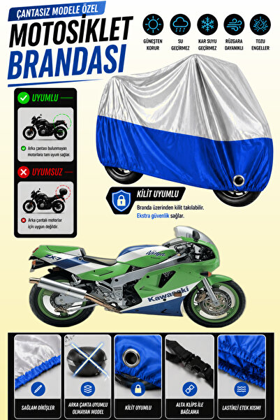 Cemku Twin غطاء محرك متوافق مع دراجة كاواساكي ZXR 750 باللون الرمادي من الأعل...