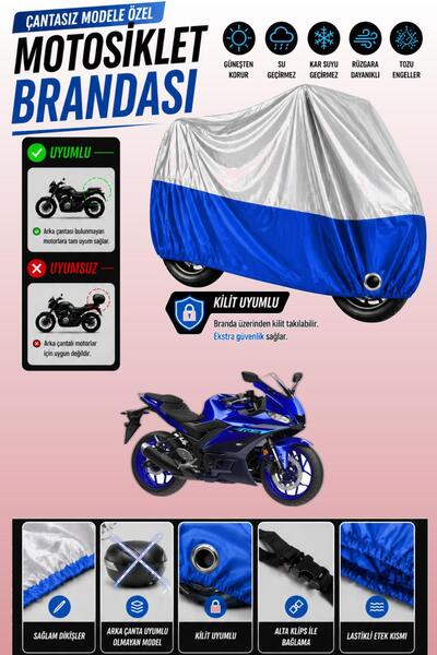 Cemku Twin غطاء محرك متوافق مع ياماها YZF R3 باللون الرمادي من الأعلى والأزرق...