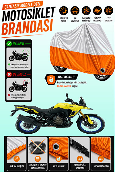 Cemku Twin غطاء محرك متوافق مع سوزوكي V-Strom 800 DE باللون الرمادي من الأعلى...