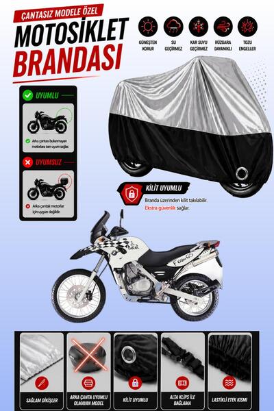 Cemku Twin Top Gray - Bottom Black Bmw F 650 Gs Daka.R Compatible Engine Cove...