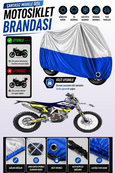 Cemku Twin غطاء محرك متوافق مع Husqvarna FE 250 باللون الرمادي من الأعلى والأ...