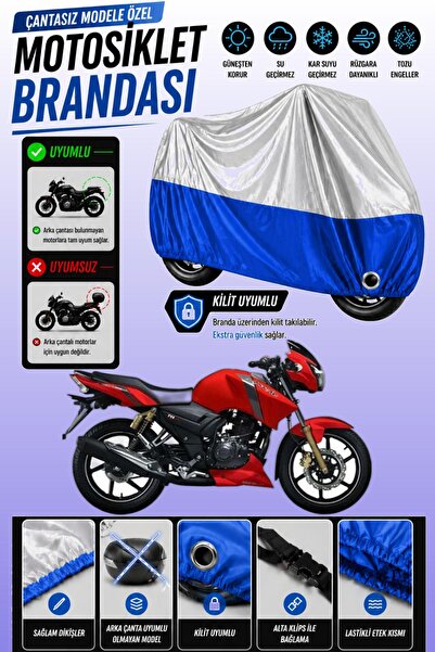 Cemku Twin غطاء محرك متوافق مع TVS Apache RTR 150 باللون الرمادي من الأعلى وا...