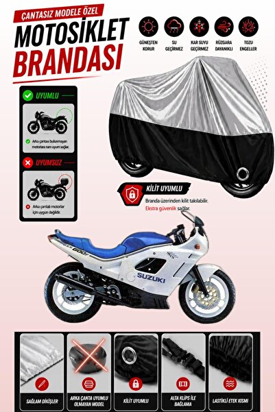 Cemku Twin غطاء محرك متوافق مع سوزوكي GSX 600 F باللون الرمادي من الأعلى والأ...