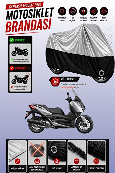 Cemku Twin غطاء محرك ياماها X-Max 125 متوافق مع نظام ABS باللون الرمادي من ال...