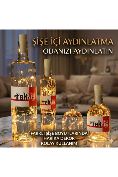 Tek-İş Şişe İçi LED Işık 145 cm Peri Led Aydınlatma Şişe