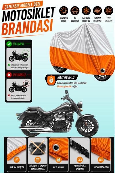 Cemku Twin غطاء محرك متوافق مع RKS Blackster 250i باللون الرمادي من الأعلى وا...