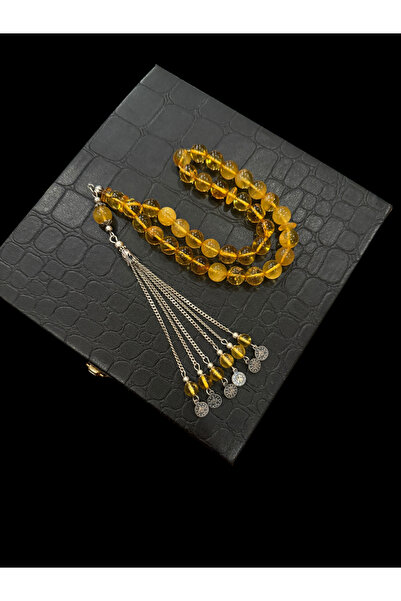 ALBOS MÜCEVHERAT Kaya Damla Kehribar Tesbih 23 Gram 10x10 MM Gümüş Püsküllü T...
