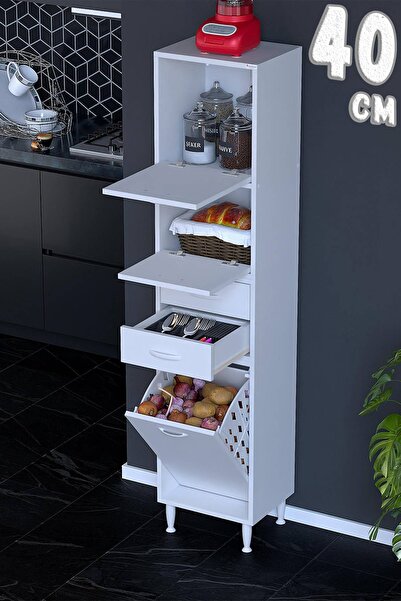 Modilayn Asya Çok Amaçlı Mutfak Dolabı: Çekmeceli, Sepetli, Kapaklı Ekmeklik,...