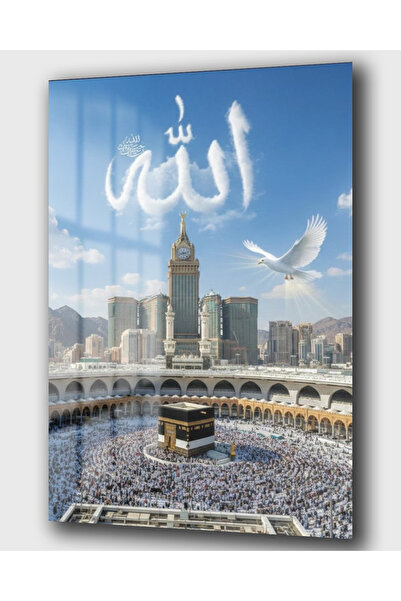 DEKA AKSESUAR DİNİ KABE GÖRÜNTÜSÜ CAM TABLO- DUVAR DEKORU