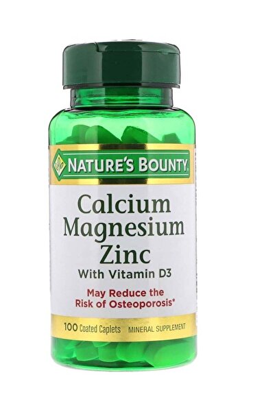 Nature's Bounty Calcium Magnesium Zinc + D3 - 100 Caplets, Packaging May Vary