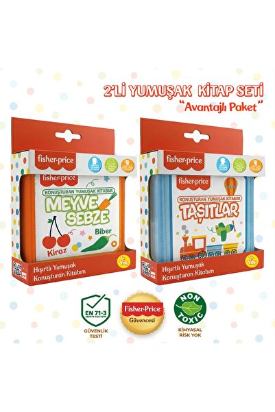 FISHER PRICE Konuşturan Bebek Kitabı Hışırtılı Sesli, Duyusal, Zeka Gelişim 0...