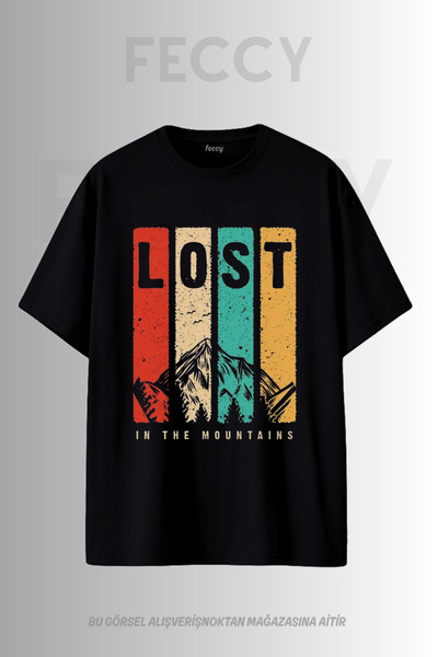FECCY Premium Lost Printed Hunter Theme Unisex Oversize Γυναικείο T-Shirt Ανδ...