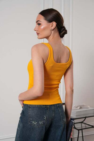 brz braazi Women's Ribbed Look Thick Strap Basic Blouse Undershirt