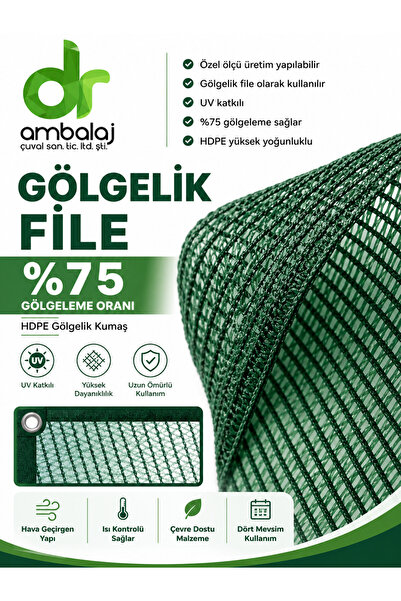 dr ambalaj çuval san.tic.ltd.şti. Gölgelik File 1m X 10m Çit Filesi %75 Sıklı...