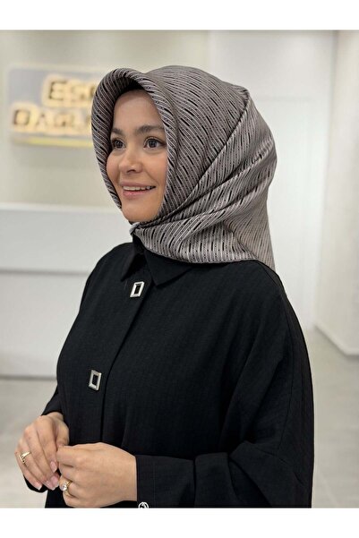 Aker Geometrik Desen 2026 %100 Saf İpek Sura Eşarp